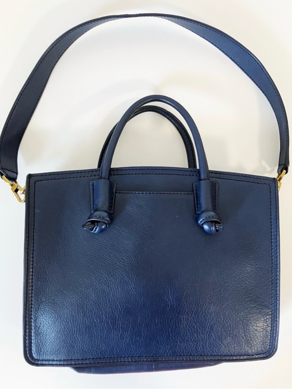 Fossil Navy Blue Multi-Panel Leather Shoulder Bag - Picture 5 of 6